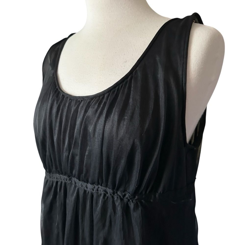 Vintage Val Mode Long Black Sheer Nightgown - Large - Picture 6 of 9